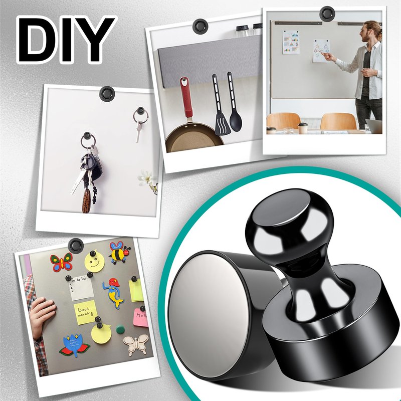 Tiergrade Metallic Magnets, Refrigerator Magnets, 20 Pack Black Magnetic Push Pins, Strong Fridge Magnets, Multi-use Whiteboard Magnets Perfect for Kitchen Office Classroom