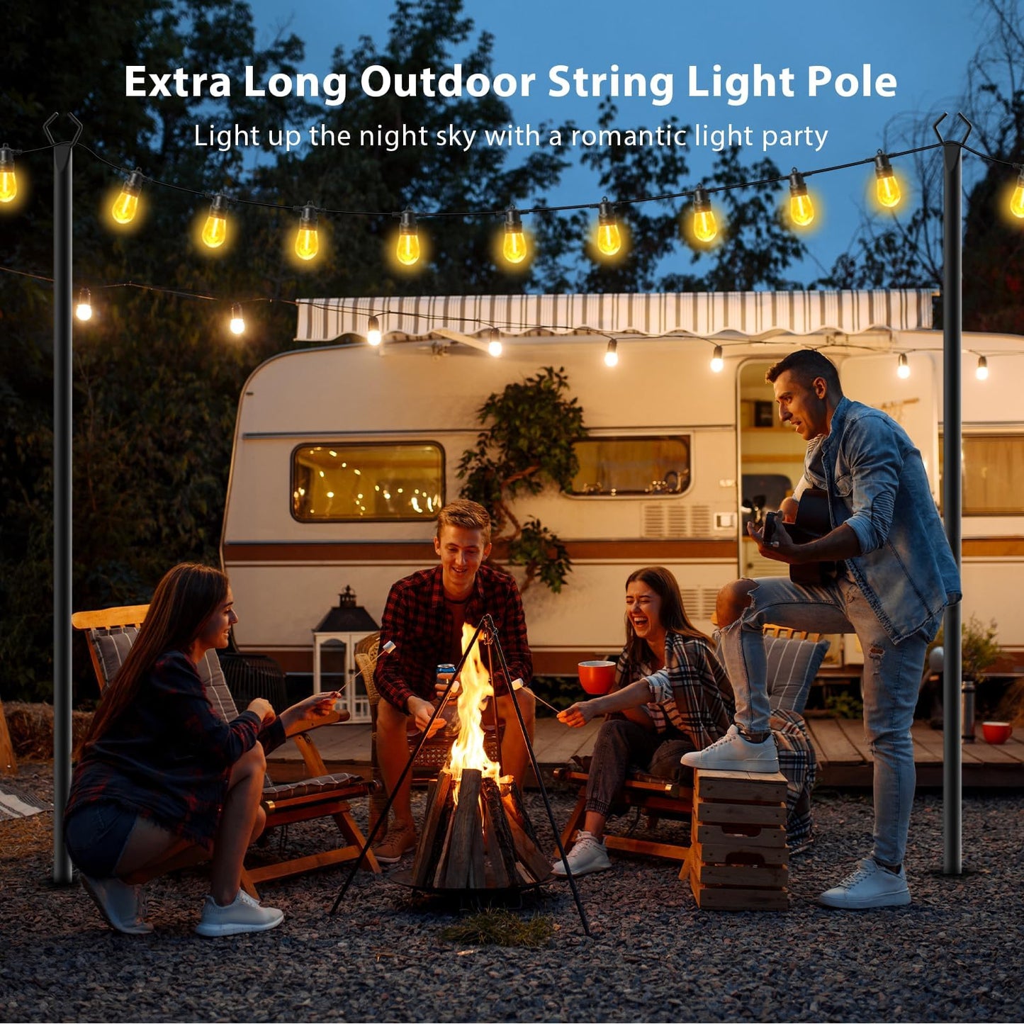 TQQVXX 10 Pack 10 FT String Light Poles,Metal with Fork Lights Poles for Outdoor String Light, Rustproof Heavy Duty for Outside Garden,Patio,Wedding,Backyard,Deck,Party