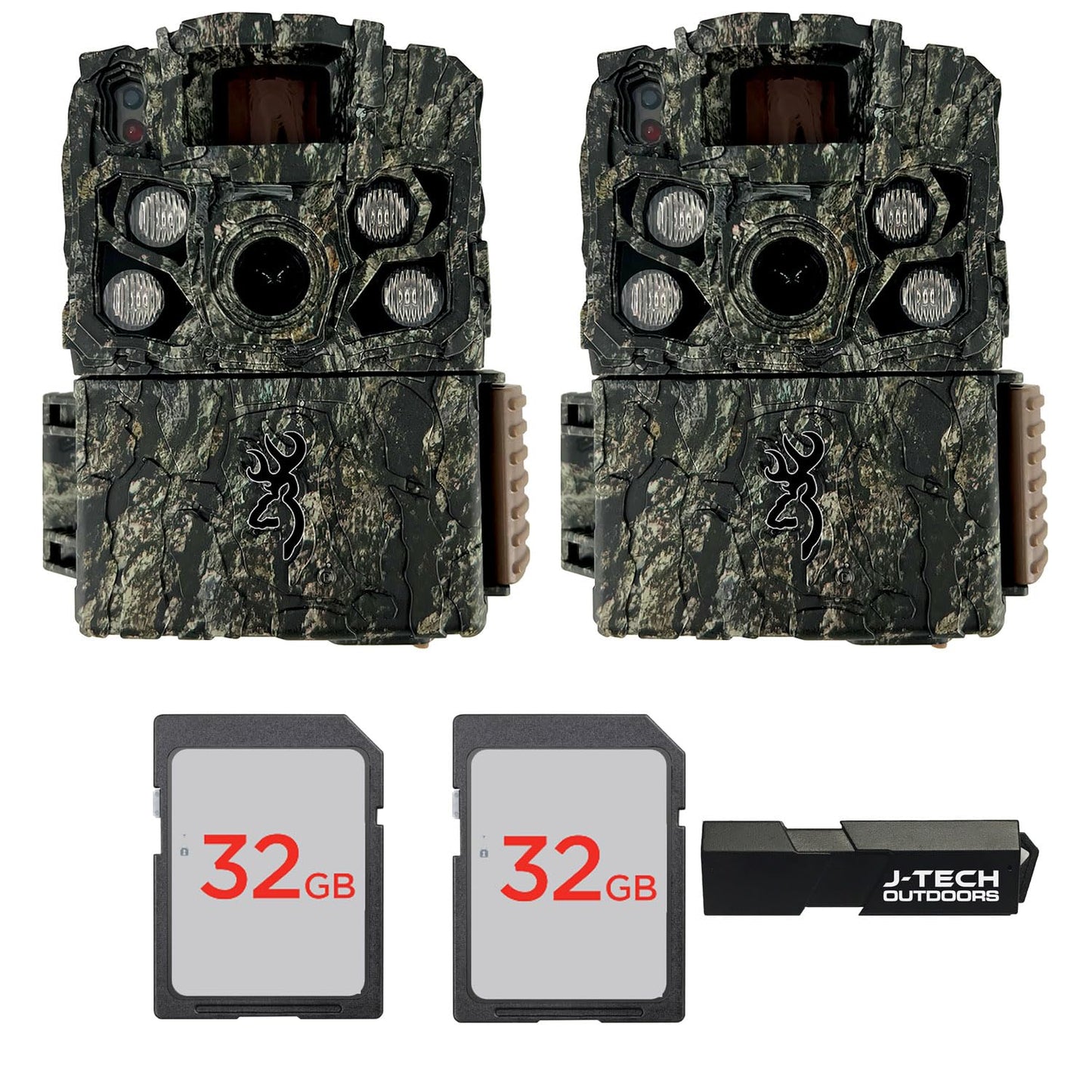 Browning Strike Force FHDR40 Trail Game Camera Bundle Includes 32GB Memory Card and J-TECH Card Reader (40MP) 2 Pack | BTC5FHDR40