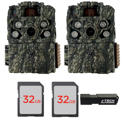 Browning Strike Force FHDR40 Trail Game Camera Bundle Includes 32GB Memory Card and J-TECH Card Reader (40MP) 2 Pack | BTC5FHDR40