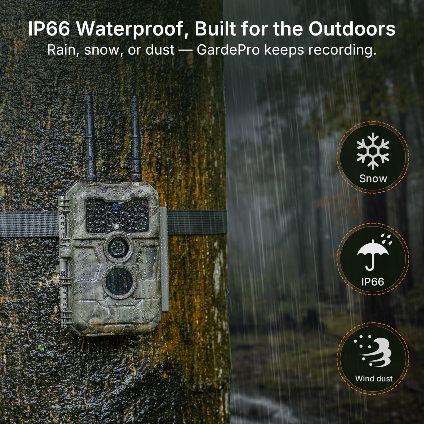 GardePro E6 2.0 Pro WiFi Trail Camera (Non-Cellular), Dual Antennas, Stable Connection, 4K Video, Rechargeable Battery, On-Site App Viewing, Wide Field of View, No-Glow Night Vision, Motion Activated