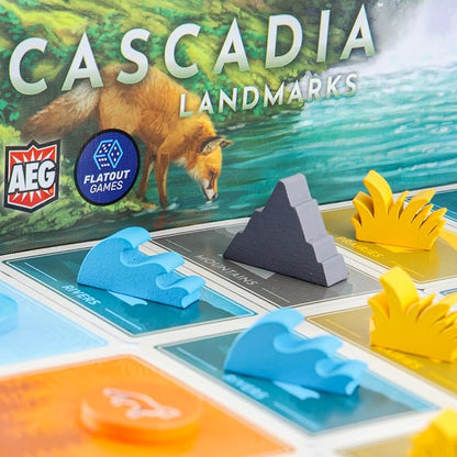 AEG &amp Flatout Games | Cascadia: Landmarks - Expansion for Award-Winning Board Game Cascadia | Easy to Learn | Quick to Play | Ages 10+ | Adds 5th &amp 6th player