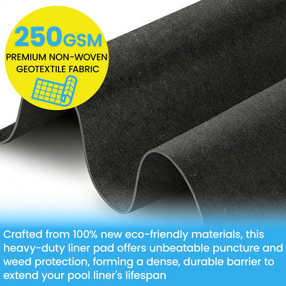 Poolvio 16-Foot x 32-Foot Rectangle Above Ground Pool Liner Pad, Geotextile Under Padding, Extends Liner Life, Puncture & Weed Barrier, Eco-Friendly Fabric