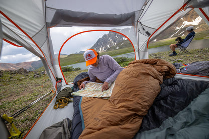 Big Agnes King Solomon (650 RDS DownTek) 40" Double Wide Sleeping Bag, 20 Degree, Asphalt/Chinois Green