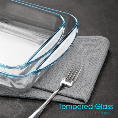 NUTRIUPS 2.6 Quart Glass Baking Dish, 9x13x2.2''(Handles Included), Rectangular Baking Dishes for Oven, Tempered Glass Casserole Dish