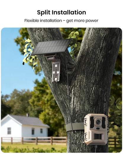 Misstech 4K UHD Solar Trail Camera for Game & Wildlife Monitoring - 0.1s Fast Activation to Record Animals, 64MP/4K Clear Night Vision, No Monthly Fee, App Control, IP66 Waterproof, 32GB SD Card