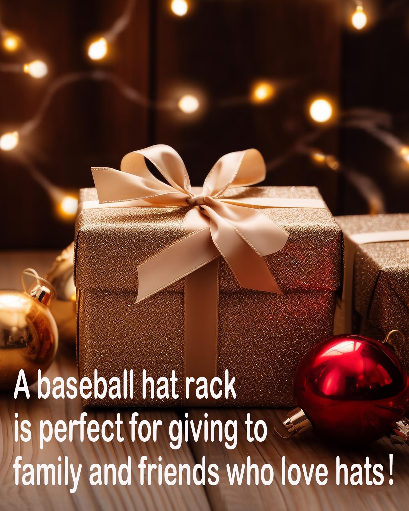 Daoun Hat Rack for Baseball Caps - 2 Pieces Adhesive Hat Organizer Wall Mount, Strong Hat Storage Organizer for Baseball Cap No Drilling Hat Holder for Door, Closet and Wall