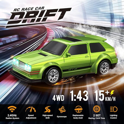 Mini RC Drift Car 1/43 with Gyroscope 4WD Full Proportional RC Car 2.4GHZ Hobby Grade Remote Control Cars RTR Model Vehicle 20+KM/H High Speed for Hobbyists Kids Adults (Maroon)