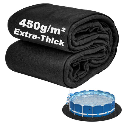 Abimars Pool Liner Pad for Above Ground Pools, 21 FT Round Extra-Thick Pool Mat, Seamless Comfort Underfoot, Puncture-Resistant Industrial-Grade Black Synthetic Fiber Pad