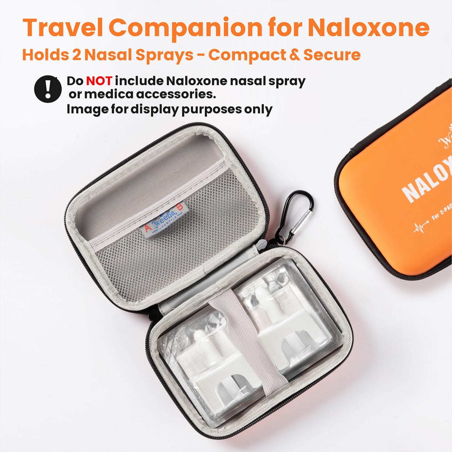 weefla 10-Pack Highly Visible Naloxone Carry Case for 2 Nasal Spray, Small