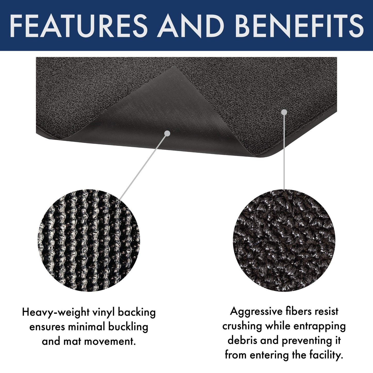 Notrax 231 Prelude Indoor/Outdoor Entrance Mat, for Home or Business, 4' x 6', Black