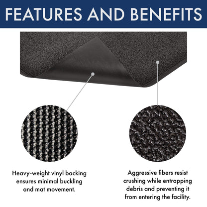 Notrax 231 Prelude Indoor/Outdoor Entrance Mat, for Home or Business, 4' x 6', Black