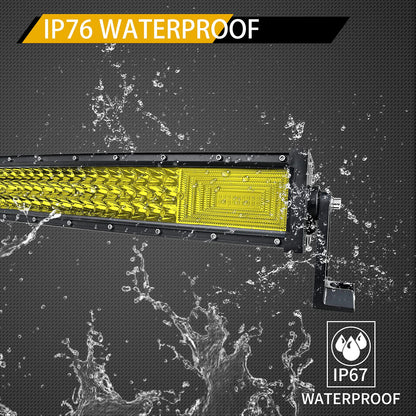 Willpower 52 inch 675W Curved Triple Row 7D Led Light Bar Flood Spot Driving Lights Off Road Lights with Wiring Harness for Pickup Truck Jeep ATV UTV Wrangler SUV Dodge Ram 4x4,3000K 12-24V