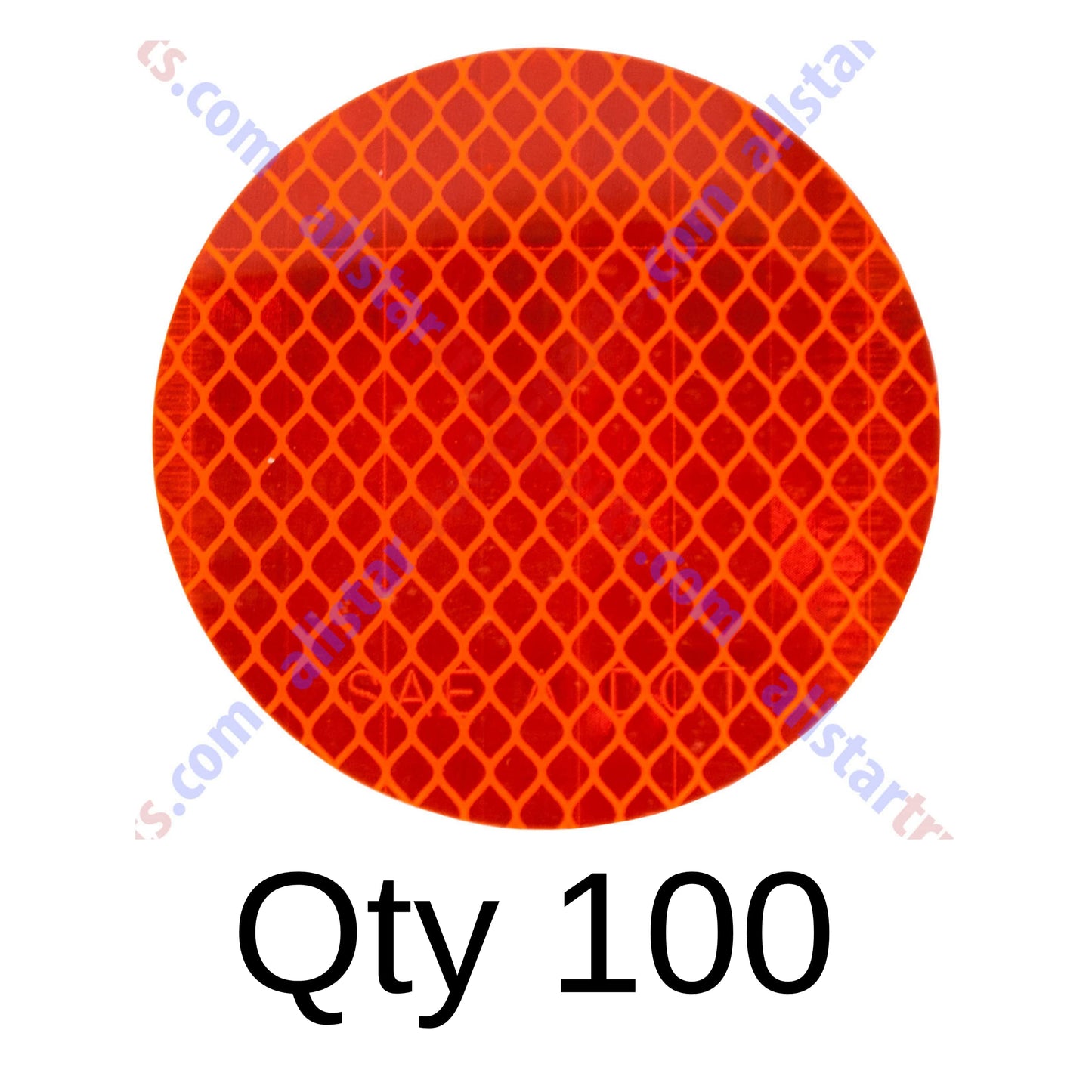 3" Inch Round DOT-SAE Amber/Red High Visibility Reflective Stick-On Prism Reflector | Strong Adhesive/Weatherproof | Trailer Camper RV Flatbed Fender Property Boat Marine (Amber, Qty 100)