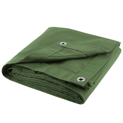 CARTMAN Finished Size 16x20 Feet Canvas Tarp with Rustproof Grommets, Heavy Duty Multipurpose Tarpaulin Cover for Canopy Tent, Roof, Camping, Woodpile