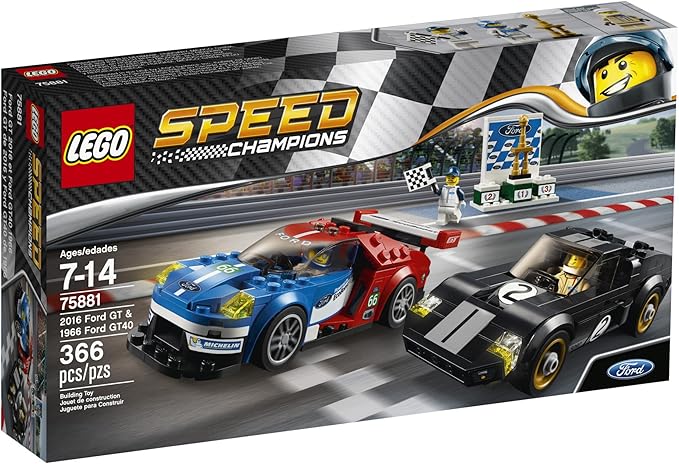 LEGO Speed Champions 6175279 2016 GT &amp 1966 Ford Gt40 75881 Building Kit (366 Piece) Multi