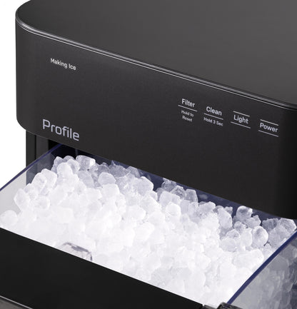 GE Profile Opal 2.0 Ultra Nugget Ice Maker with .75 Gallon Side Tank and Scale Inhibiting Filter, Scoop Included, 38 lbs in 24 Hours, Pellet Ice Machine with WiFi & Smart Connected, Black