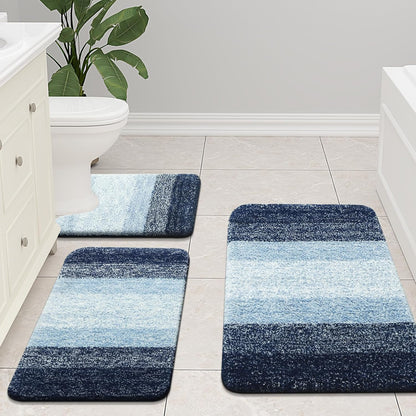 Arotive Microfiber Bath Rug - Soft, Absorbent, Non-Slip Plush Mat | 24x16 Dark Blue Rectangular