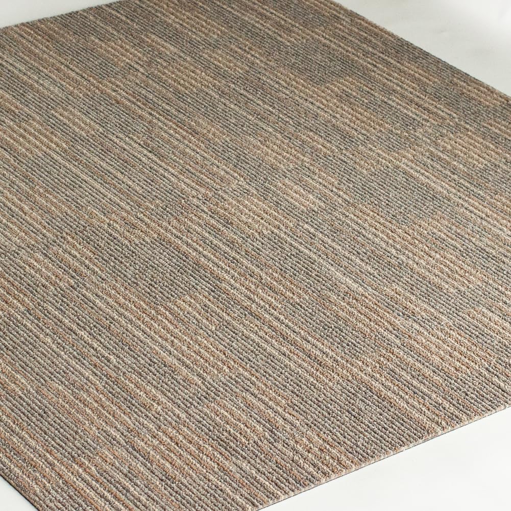 NINXANG Commercial Carpet Tiles Reusable 24" x 24" Squares 18 Tiles Non Slip Soft Floor Carpet for Office Living Room Bedroom Hotel Gym Easy DIY Installation with Flexlok Tabs (Beige)