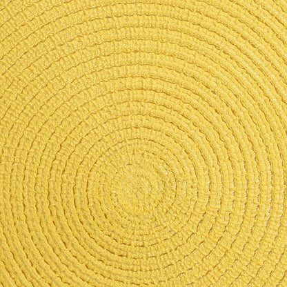 SHACOS Round Braided Placemats Set of 4 Washable Kitchen Table Place Mats Doilies Table Mats for Home Wedding Party Dining Table Decor (Yellow, 4)