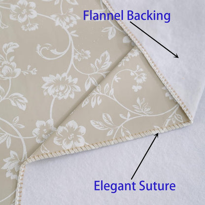Walrus Heavy Duty Vinyl Tablecloth with Flannel Backing Waterproof Oil-Proof Plastic Table Cloth Stain-Resistant Wipeable Rectangle or Square Table Cover for Indoor and Outdoor (Blue Leaf,60x84 Inch)