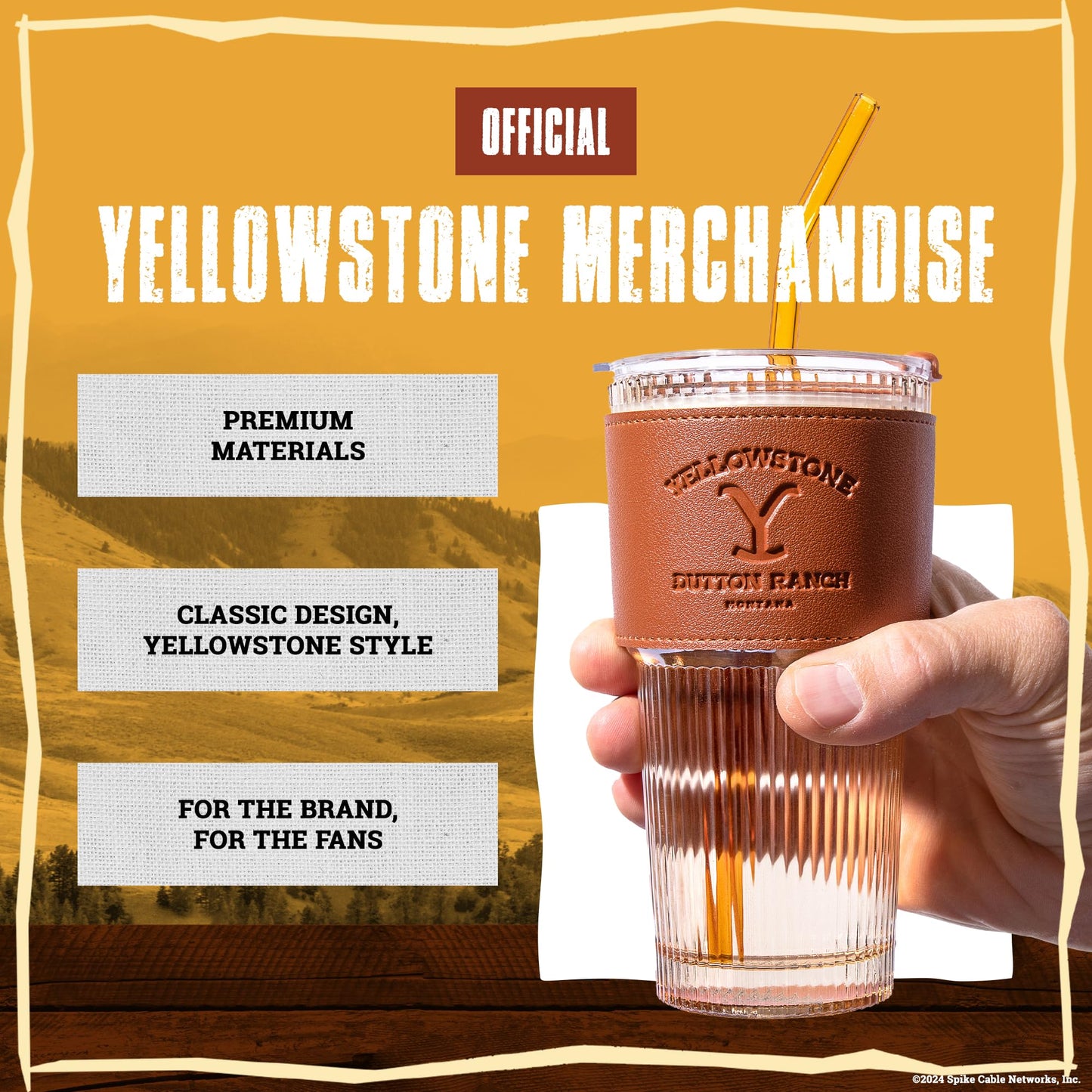 Dragon Glassware x Yellowstone Drinking Glasses, 16 oz Set of 2