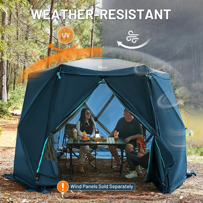 Timber Ridge Pop Up Gazebo, Portable Instant Screen House with Netting, Easy 60-Second Set-Up, Measures 12.1' x 10.5' x7.2', Fits 8 People, Ideal for Camping, Backyard, Patio, Tailgating, Picnics