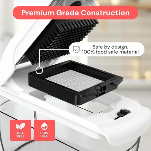 Fullstar Vegetable Chopper - 4-in-1 Pro Food Chopper & Spiralizer with Container | Essential Kitchen Gadget (White)