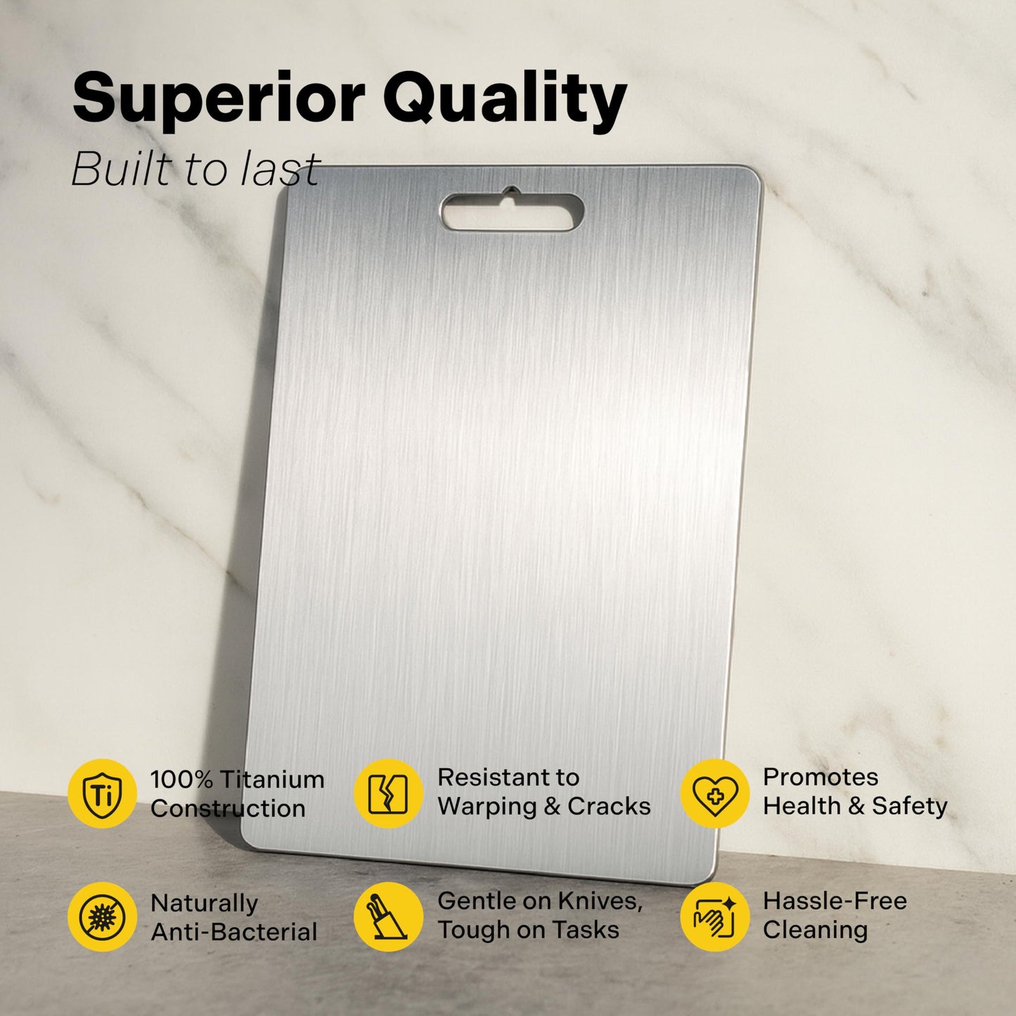 ChopChop Titanium Cutting Board – 100% Pure Titanium, Food Grade, Rustproof, Dishwasher Safe, Ultra Durable Cutting Board for Meat, Vegetables, Fruits – Perfect for Kitchen, BBQ & Camping (Large)
