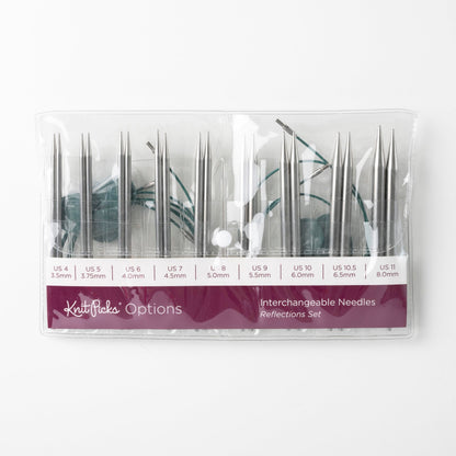 Knit Picks Options Metal Stainless Steel Interchangeable Circular Knitting Needle Set (Reflections Stainless Steel)