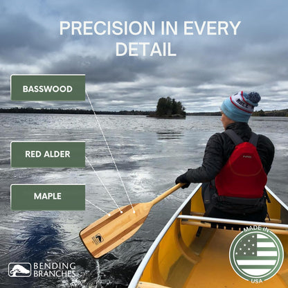 BENDING BRANCHES Arrow Wood Canoe Paddle for Rivers or Lakes, 56in