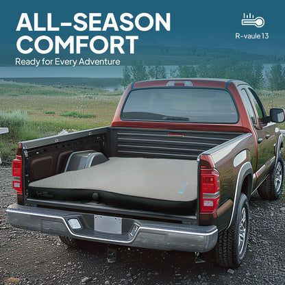 Lost Horizon Truck Bed Camping Air Mattress with Foam, Self Inflating Sleeping Pad for Full Size 5.5-5.8FT with Pump Sack, 4.5" Thick
