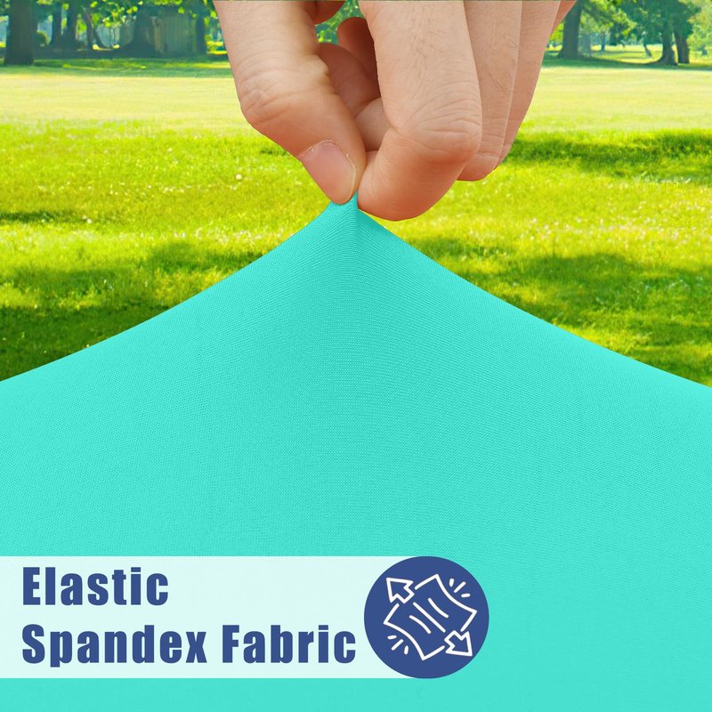 Moosfor Round Spandex Tablecloth, Elastic Fitted Waterproof Tablecloths for 45"-56" Tables, Stretch Washable Picnic Table Cover for Camping, Dining, Indoor and Outdoor,Aqua Blue