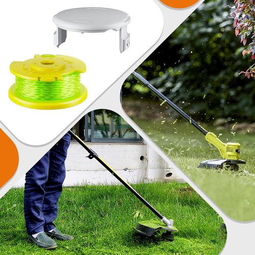 Hart .080" String Pre-Wound Spool - 7-Pack for Auto-Feed Trimmers & Replacement Cover Cap