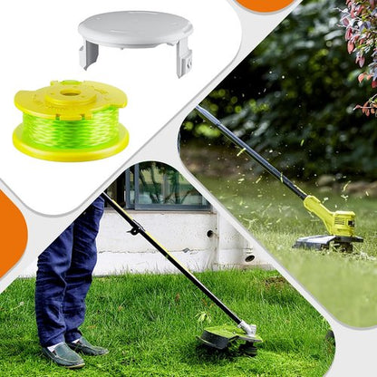 Hart .080" String Pre-Wound Spool - 7-Pack for Auto-Feed Trimmers & Replacement Cover Cap