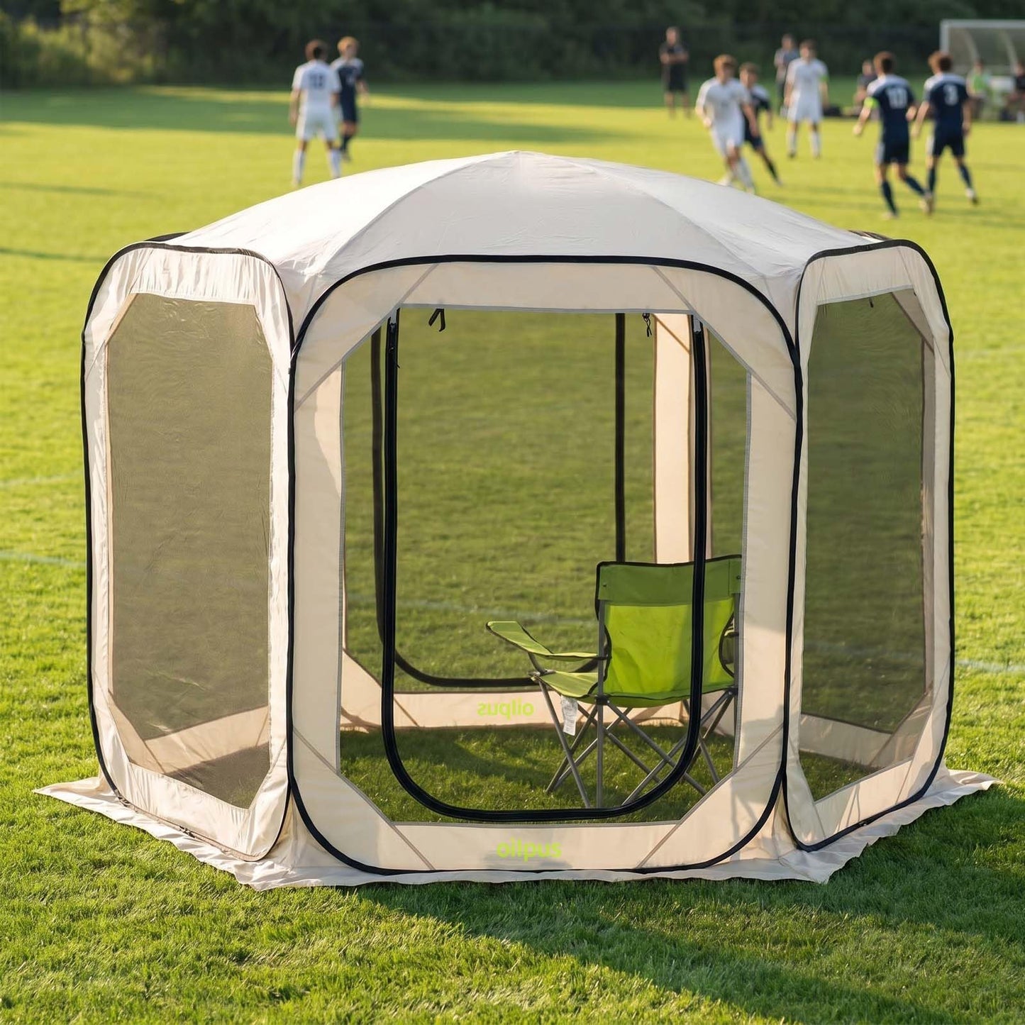 Oilpus Pop-Up Screen House Tent with Mosquito Netting 10x10 FT for 4–6, Portable Screen Room Canopy for Patio, Backyard, Camping, Deck & Outdoor Activities, Resistant Roof UV Gazebo with Carry Bag