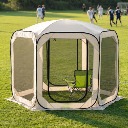 Oilpus Pop-Up Screen House Tent with Mosquito Netting 10x10 FT for 4–6, Portable Screen Room Canopy for Patio, Backyard, Camping, Deck & Outdoor Activities, Resistant Roof UV Gazebo with Carry Bag