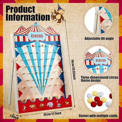 Fulmoon Disk Drop Game with 8 Disks Halloween Carnival Circus Theme Christmas Party Fun Wood Family Board Game for Birthday Party Decorations Supplies Activities(30 x 17.7 Inch)