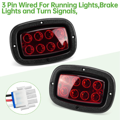 10L0L Golf Cart Light Kit for Club Car DS 1993-UP Gas & Electric, 12V LED Headlight and Tail Light Kit with Upgrade Harness for Turn Signal, Brake Light & Horn