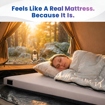 Hazli Matrix AirCell Memory Foam Camping Mattress Pad - Roll Up Mattress for Adults - Portable Cot Sleeping Pad for Camping -Floor Mat or Bed Roll for Car, SUV - Single 75"x30"x3" - Light Grey