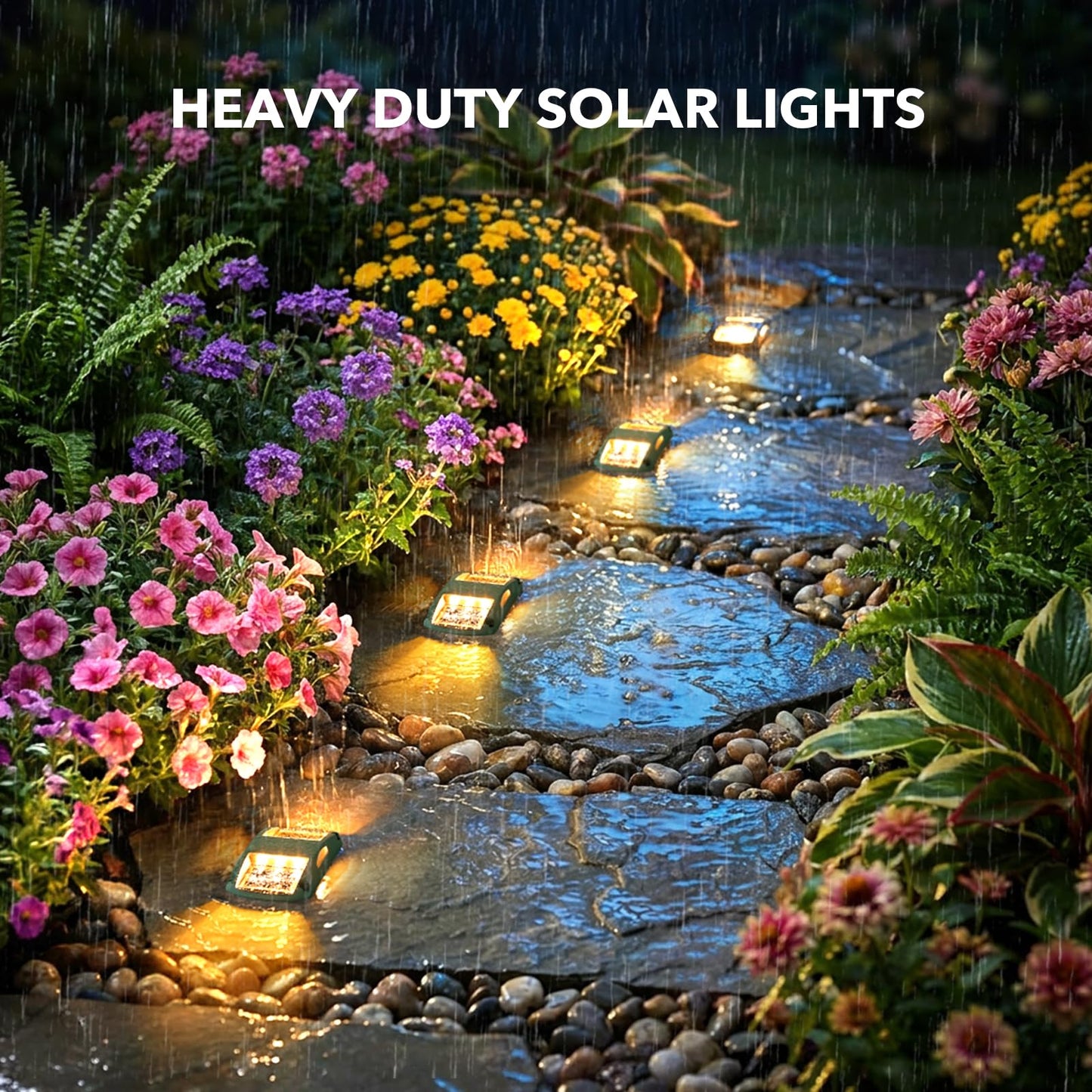AGPTEK Solar Driveway Lights 12 Pack, Outdoor Deck Dock Marine LED Solar Powered Waterproof Driveway Marker Lights for Warning Step, Sidewalk, Pathway, Garden, Yard (Warm White)