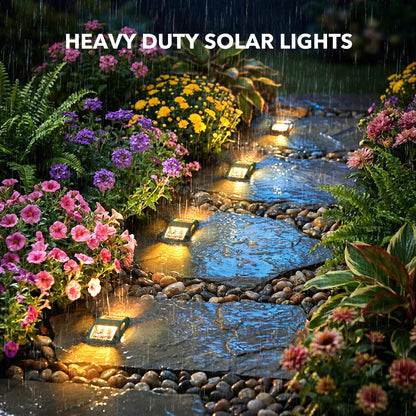 AGPTEK Solar Driveway Lights 12 Pack, Outdoor Deck Dock Marine LED Solar Powered Waterproof Driveway Marker Lights for Warning Step, Sidewalk, Pathway, Garden, Yard (Warm White)