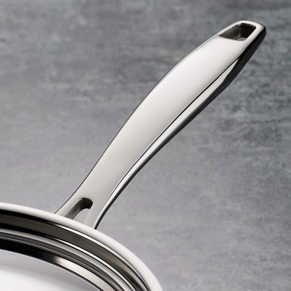 Tramontina Signature Tri-Ply Clad Stainless Steel 3-Quart Saute Pan with Lid, Induction-Ready Cooking Pan, Dishwasher-Safe, NSF-Certified, Made in Brazil