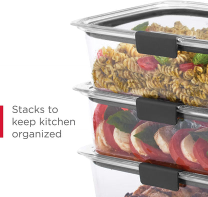 Rubbermaid Brilliance Food Storage Containers - 14 Piece BPA-Free, Leak Proof, Clear Design