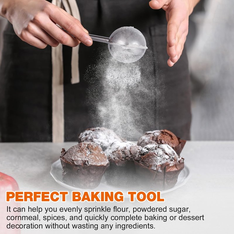 Artoshin Powdered Sugar Flour, Powdered Sugar Shaker Duster Flour Dispenser Shaker with 18/8 Stainless Steel One-handed Operation Shaker Duster for Sugar Flour and Spices