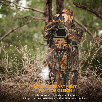 NEW VIEW 60L Hunting Backpack with Waterproof Rain Cover & Bino Packs for Hunting - Binocular Straps Harness Chest Pack