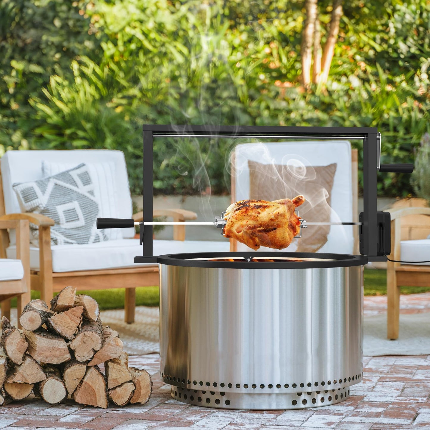 Onlyfire Santa-Maria Style Rotisserie Rotating System for Solo Stove Yukon 27" Smokeless Fire Pit