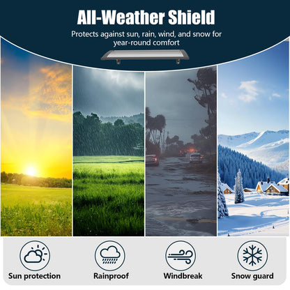 NEBAIKA Awning for Outside, 32x120 UV-Resistant Rain and Snow-Proof House Overhang Canopy, Polycarbonate Door Awnings Exterior for Outdoor Patio, Porch, Deck, Window