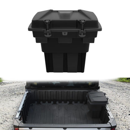 KEWISAUTO Rear Cargo Storage Box for Polaris Ranger XD 1500 Premium/Northstar 2024-2025 Accessories, 22L Double Layer Removable Rear Cargo Storage Box Bin Waterproof Poly Bed Trunk Case
