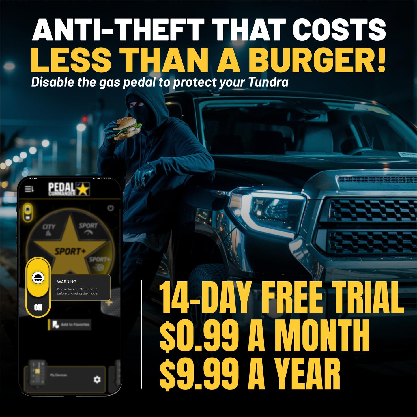 PEDAL COMMANDER for Toyota Tundra 2007-2021 Throttle Response Controller - Plug-and-Play, 4 Driving Modes, App Control - Towing Hauling Off-Road TRD Pro Sport Upgrade